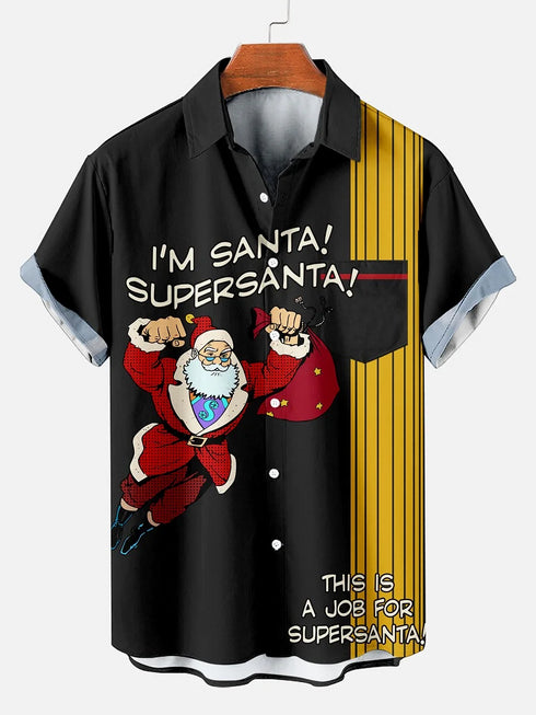 Men's Christmas Funny Graphic Short Sleeve Hawaiian Shirt